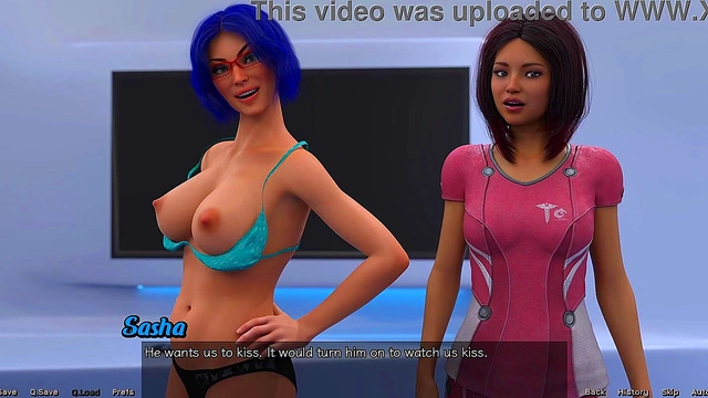 Hot Busty Secretary Meets Neighbor for Steamy Lesbian 3D Hentai Action