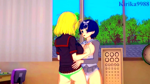 Yozakura, Yumi & Ryona Engage in Intense 3D Lesbian Play With Big Boobs & Sexy Outfits