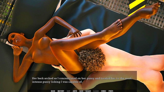 Black Mechanic Fucks Huge White Cock In Busty 3D Anime Adventure