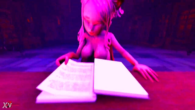 Pink-Haired Neko Vamp Kitty Rides Big Dick Reverse Cowgirl for Hardcore Creampie