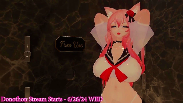 Busty VR Foxgirl Announces Special Blowjob & Anal Session With Cream Pie Finish