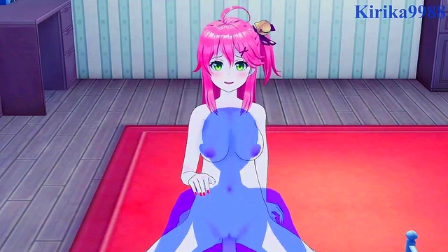 Hololive VTubers Sakura Miko & Akai Haato Intense 3D Anime Sex With Big Boobs Creampie