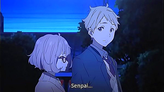 Kawaii Anime Girl from Kyoukai no Kanata Rides Dick for Juicy Creampie