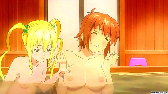 Hot Genderbend Lesbians Grope Big Boobs & Bubble Butts in Steamy Anime Bath Scene