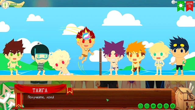 Russian Voiced Anime Game – Volleyball Fun With Taiga at Friends Camp