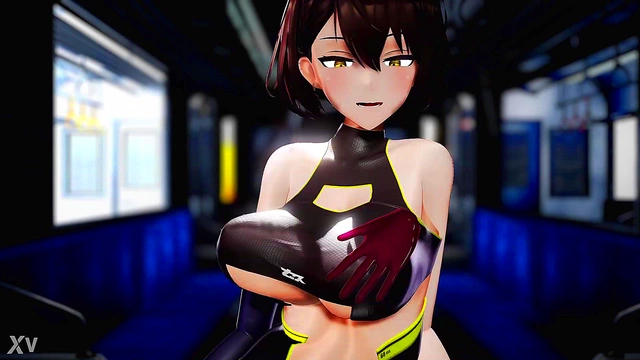 Hentai GhostGirl Fucks Dildo & Squirts While Masturbating In Cowgirl Position