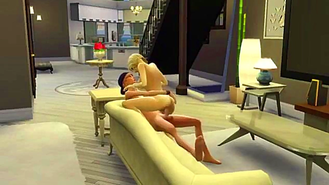 Teen fucks Blonde Woman in Wicked Whims 3D Hentai Cartoon