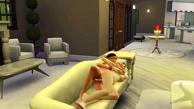 Teen fucks Blonde Woman in Wicked Whims 3D Hentai Cartoon