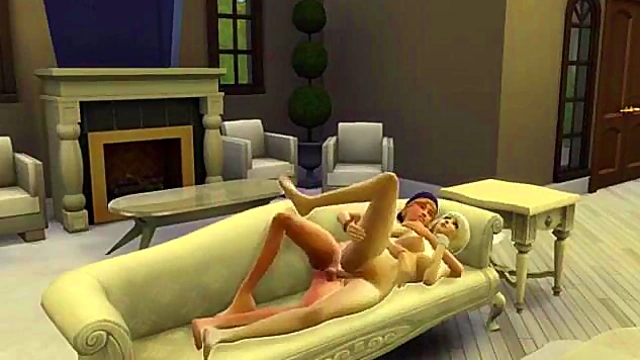 Teen fucks Blonde Woman in Wicked Whims 3D Hentai Cartoon