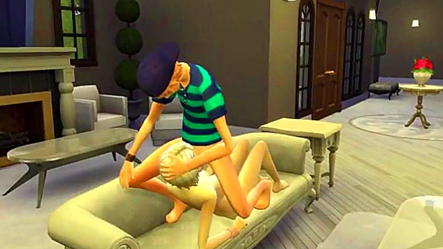 Teen fucks Blonde Woman in Wicked Whims 3D Hentai Cartoon