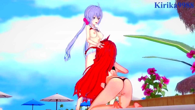 Intense Lesbian Play Between Kanade, Chris & Tsubasa in Symphogear Hentai