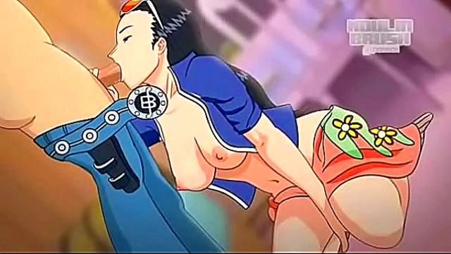 Futanari Lesbians Nami & Robin Suck Dick In Steamy Anime Action