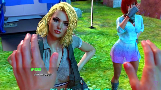 Spider Saves Busty Teen in Erogame With Giant Tits & Huge Cock Action