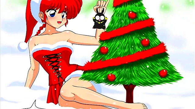 Christmas Pinup Slideshow Featuring Ranma 1/2 Girls In Festive Outfits