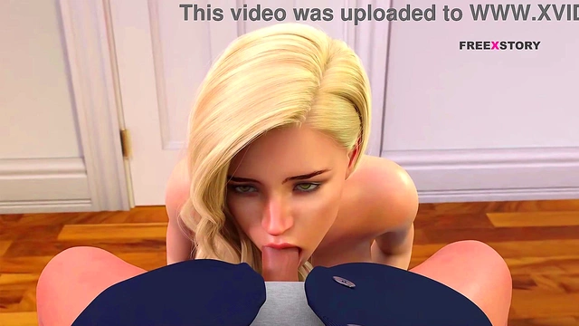 Aubrey & Chloe Give Alex Mind-Blowing Blowjob In College Kings 3D Anime Game