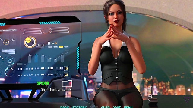 Hot Busty Asian Hacker Craves Huge Cock & Explosive Blowjob in 3D Hentai Game