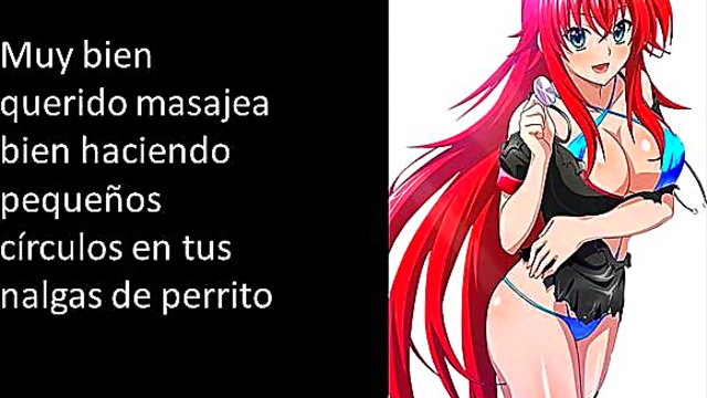 Rías Gremory Gives JOI Commands in Erotic Hentai Scene
