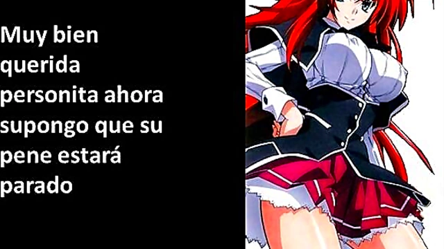 Rías Gremory Gives JOI Commands in Erotic Hentai Scene