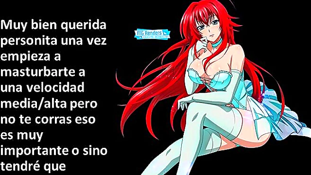 Rías Gremory Gives JOI Commands in Erotic Hentai Scene