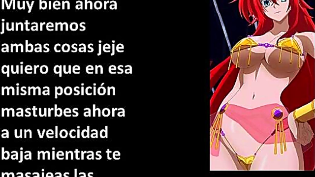 Rías Gremory Gives JOI Commands in Erotic Hentai Scene