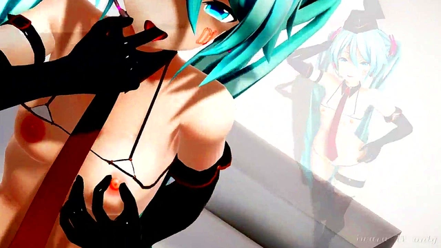 Hatsune Miku Pink Cat Dances & Masturbates for Exotic Anime Fun