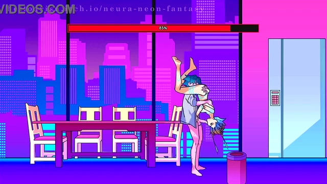 Cute Anime Chick Seduces in Neon Fantasy for Erotic Fun