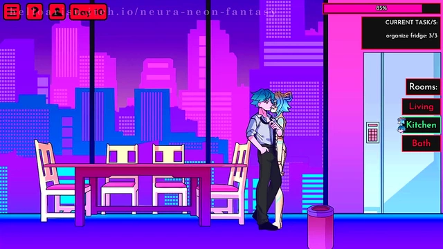 Cute Anime Chick Seduces in Neon Fantasy for Erotic Fun