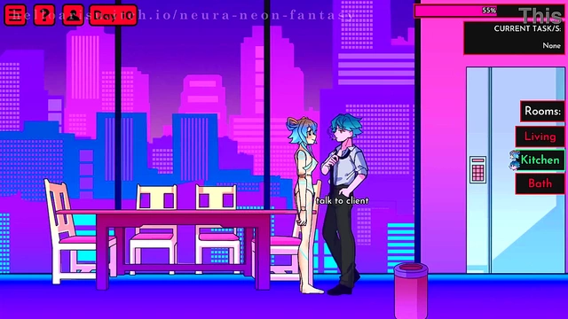 Cute Anime Chick Seduces in Neon Fantasy for Erotic Fun