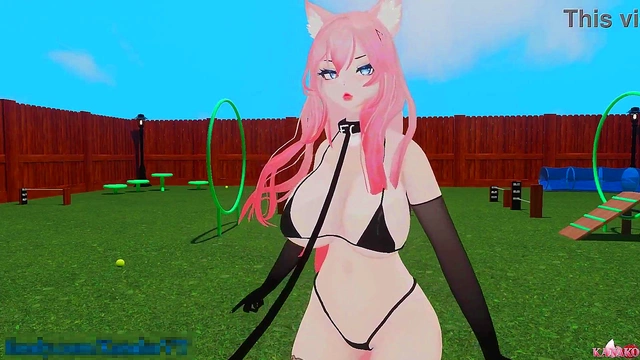 Submissive Catgirl Moans and Squirts While Master Trains Her Curvy Body