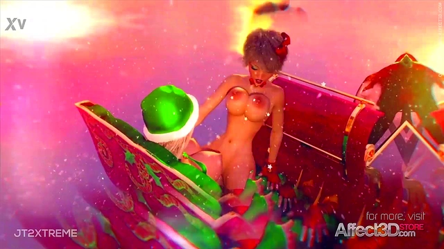 Futuristic Futanari Babes Enjoy Sizzling Lesbian Christmas Fun With Big Tits And Blowjobs