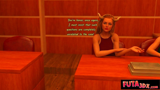 Hot Blonde & Brunette Futanari Trio Turn Courtroom Drama Into Juicy Sex Fest