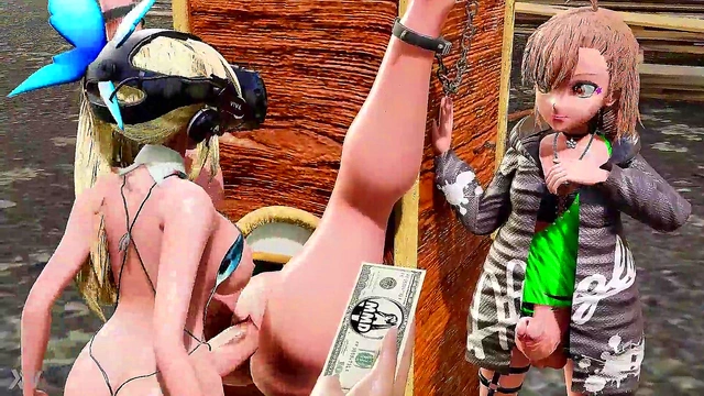 Hot Blonde Futanari With Big Tits & Ass Bangs Hard For Creampie Orgasm