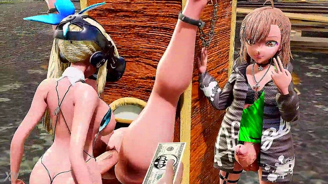 Hot Blonde Futanari With Big Tits & Ass Bangs Hard For Creampie Orgasm