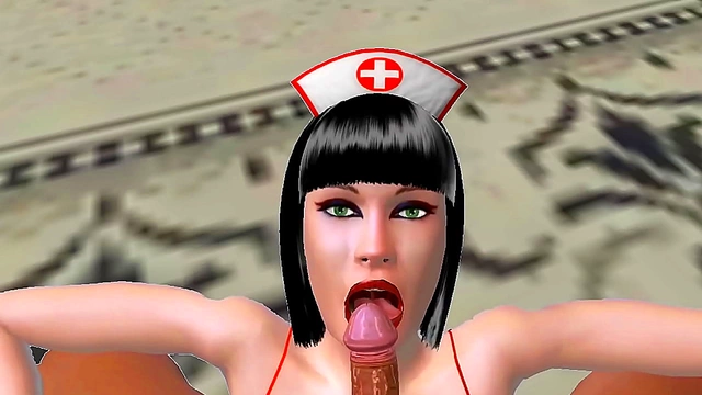 3D Nurse Gives Virtual Blowjob To Cartoon Doctor In Naughty Clinic Scene