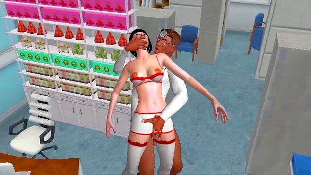 3D Nurse Gives Virtual Blowjob To Cartoon Doctor In Naughty Clinic Scene