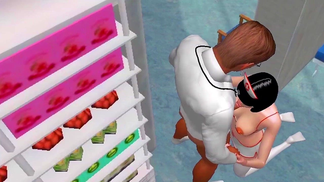 3D Nurse Gives Virtual Blowjob To Cartoon Doctor In Naughty Clinic Scene