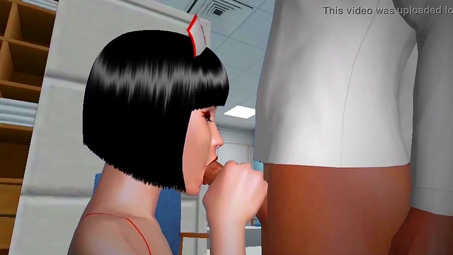 3D Nurse Gives Virtual Blowjob To Cartoon Doctor In Naughty Clinic Scene