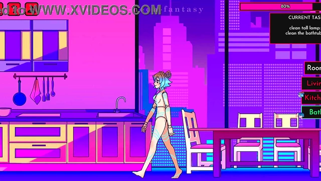 Cute Anime Babe Seduces in Erotic Neon Fantasy for Hot Hentai Action