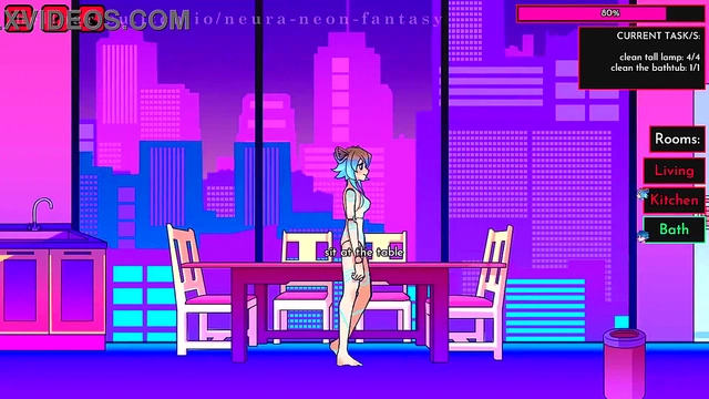 Cute Anime Babe Seduces in Erotic Neon Fantasy for Hot Hentai Action