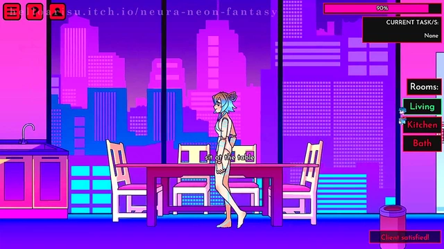 Cute Anime Babe Seduces in Erotic Neon Fantasy for Hot Hentai Action
