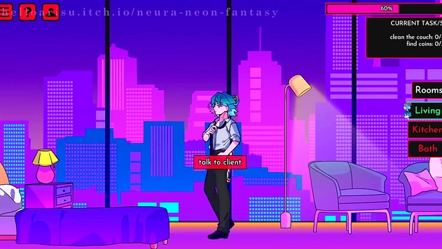 Cute Anime Babe Seduces in Erotic Neon Fantasy for Hot Hentai Action