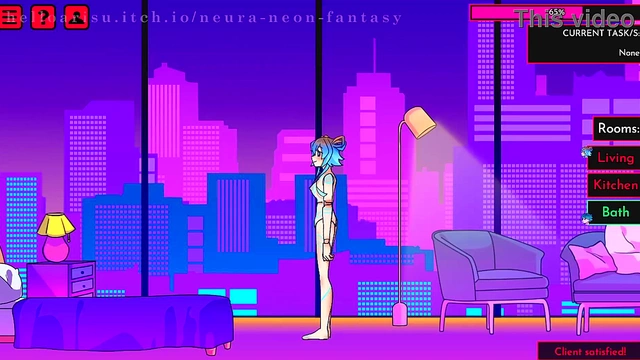 Cute Anime Babe Seduces in Erotic Neon Fantasy for Hot Hentai Action
