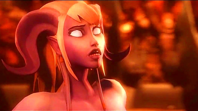 Dark Elf Milf Gangbanged by Big Dicks for Facial and Creampie Orgasm