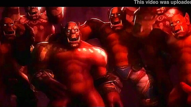 Dark Elf Milf Gangbanged by Big Dicks for Facial and Creampie Orgasm