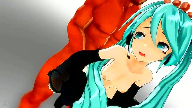 MMD Miku AnimeGirl Gives Seductive Blowjob With Sexy Moans