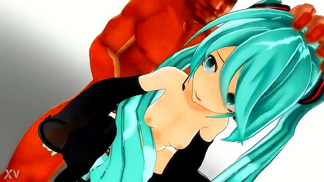 MMD Miku AnimeGirl Gives Seductive Blowjob With Sexy Moans