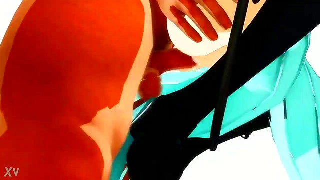 MMD Miku AnimeGirl Gives Seductive Blowjob With Sexy Moans