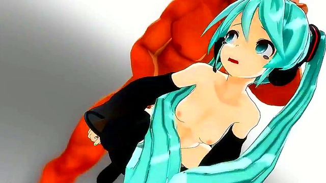 MMD Miku AnimeGirl Gives Seductive Blowjob With Sexy Moans