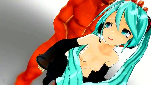 MMD Miku AnimeGirl Gives Seductive Blowjob With Sexy Moans