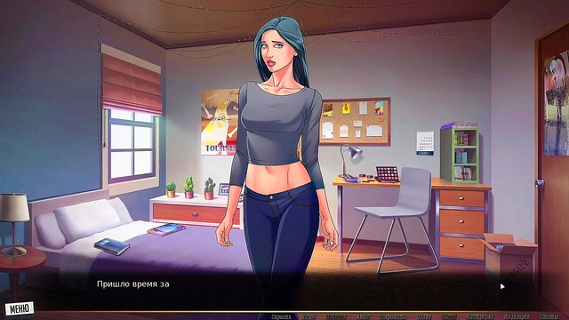 Horny Big-Bosomed Slut Rides Dick Roughly in Romantic Hentai Game Scene